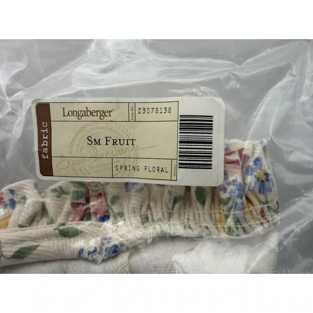 Lot 2 Longaberger Small Fruit Basket Liners Spring Floral Fabric 23078138 NOS